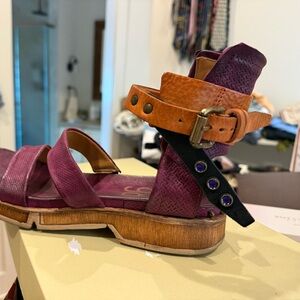 A.S.98 Women's Sandals in Purple and Tan